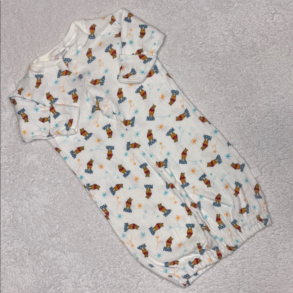 Vintage Hanes Disney Pooh White Baby Sleep Gown one size